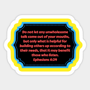 Bible Verse Ephesians 4:29 Sticker